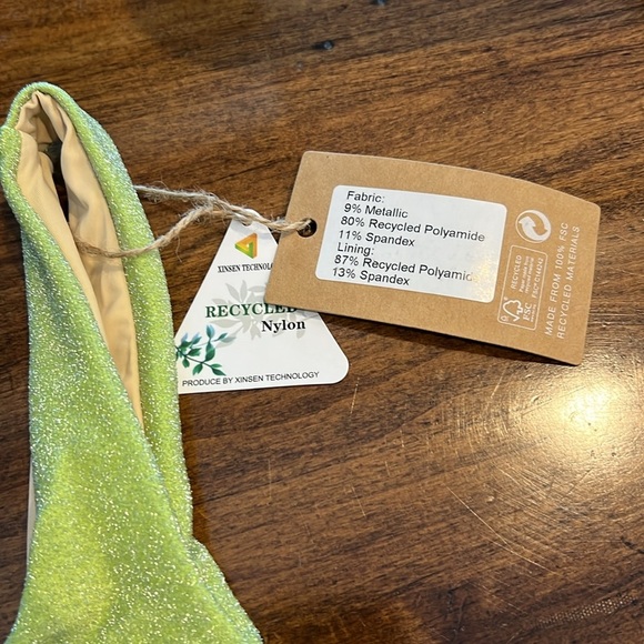 NWT Berlook Women’s Lurex Metallic One Piece Swimsuit Square Neck Bathing Suit - Picture 5 of 8